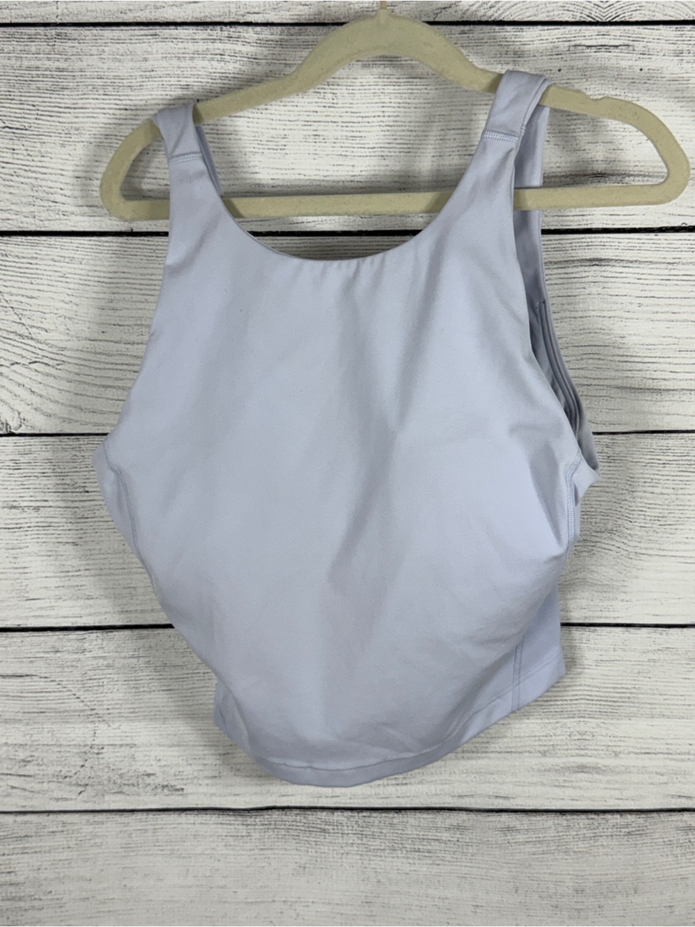 Lululemon Invigorate Training Tank Top Crop Everlux Light Pastel Blue Sz 8